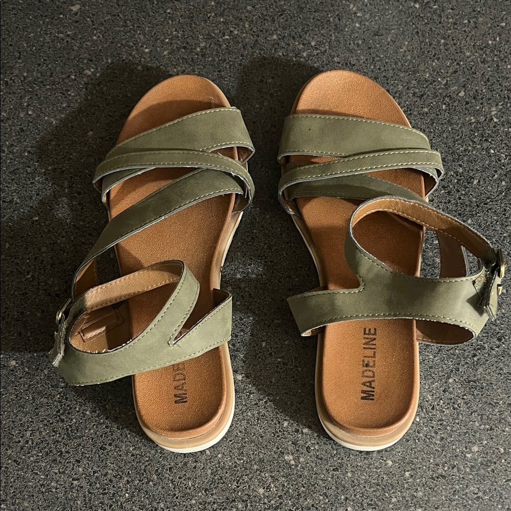 Madeline Khaki Strappy Sandals